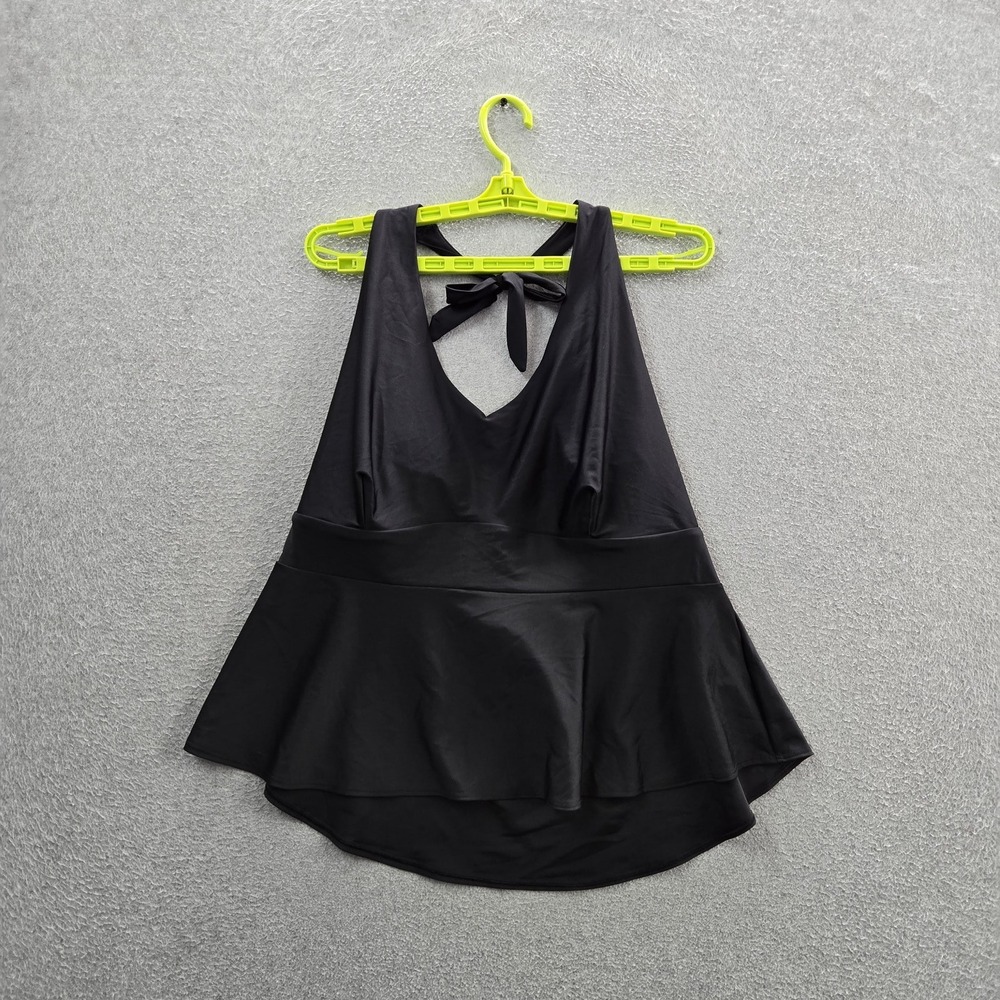 Old Navy Women Swimwear 3X Black Tankini Swim Strap Sleeveless Halter